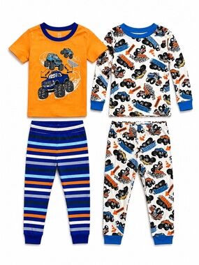 Wonder Nation/Kidgets 18M Boys Pajama Bundle Monster Truck Cotton PJs 2 Sets